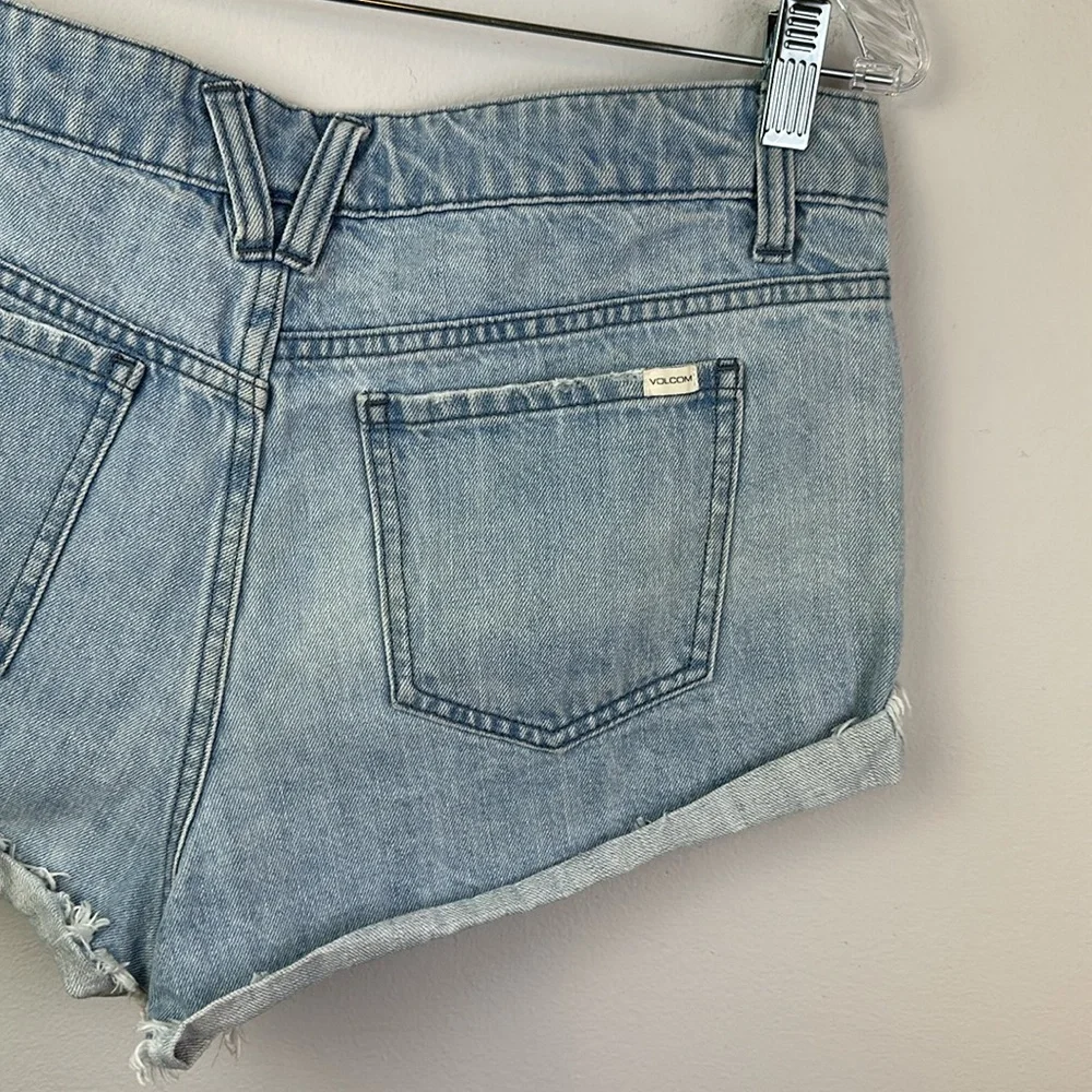 Volcom Stoned Rolled Jean Shorts Size 28/7 Cotton Festival Summer Beach Surf